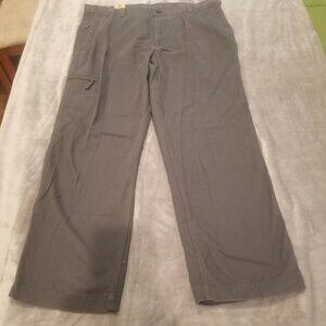 Dockers Womens Straight Cargo Pants Size 38x30 Mid-Rise Fly Zip Cotton Gray New